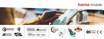 Автомобильное зарядное устройство Hama 20 Вт + кабель Lightning