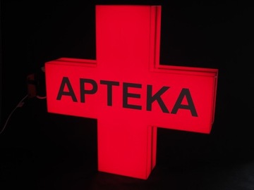 Световой рекламный крест АПТЕКА 3D 60см ПРОИЗВОДИТЕЛЬ