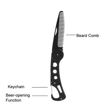 Складной гребень для бороды из нержавеющей стали.