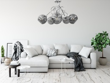 СОВРЕМЕННЫЙ ПОТОЛОЧНЫЙ ПОДВЕСНОЙ СВЕТИЛЬНИК ХРОМ ГРАФИТ LOFT СВЕТОДИОДНАЯ ЛЮСТРА