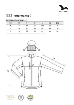 Performance softshell kurtka damska wodoodporna czarna XL