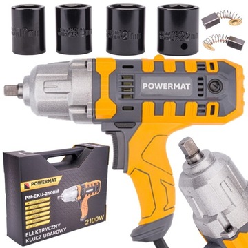 KLUCZ UDAROWY ELEKTRYCZNY 2100W 1/2 800Nm NASADKI