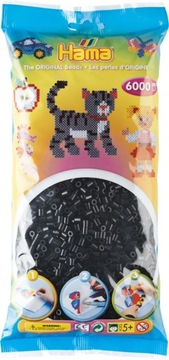 Koraliki 6000 szt czarne HAMA MIDI 205-18
