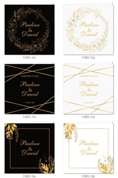 ГЕОМЕТРИЧЕСКИЕ ЧЕРНО-ЗОЛОТЫЕ свадебные приглашения