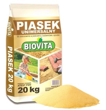 PIASEK CZYSTY Z ATESTEM PZH DO PIASKOWNIC PIASKOWNICY OGRODU ZABAWY 20KG