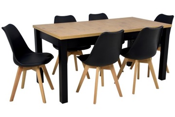 Zestaw do kuchni 6 krzeseł + stół 80x160/200
