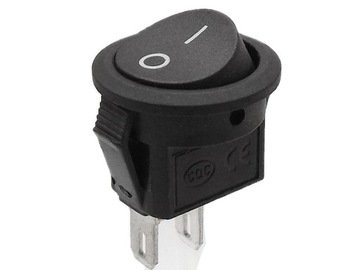 Wyłącznik kołyskowy okrągły 15mm 250V 1A