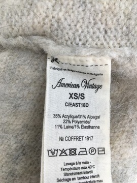 AMERICAN VINTAGE sweter WEŁNA ALPAKA 34/36/38