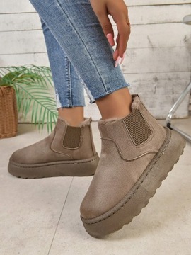 BUTY ZIMOWE ZAMSZOWE Z FUTERKIEM BRĄZOWE SHEIN EUR 39,5