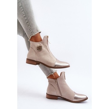 Бежевые туфли из экокожи Ботильоны 39 размер