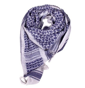 ARAFATKA CHUSTA KEFIJA SHEMAGH WOJSKOWA MIL-TEC 110X110cm WHITE BLUE