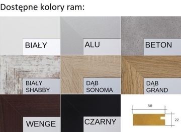 DUŻE lustro STOJĄCE w ramie 170x50 białe 9 kolorów