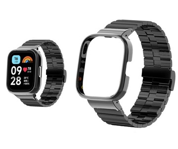 PASEK BRANSOLETA do Xiaomi Redmi Watch 3 ACTIVE ELEGANCKA CZARNA