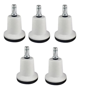 Stopki do fotela krzesła obrotowego fi 10 mm IKEA BIAŁE WYSOKIE z filcem
