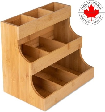 БАМБУКОВЫЙ ОРГАНАЙЗЕР ДЛЯ ЧАЯ, ВЕРТИКАЛЬНЫЙ, ДВОЙНОЙ СТЕРИЛЬНЫЙ, НА 180 ПАКЕТОВ