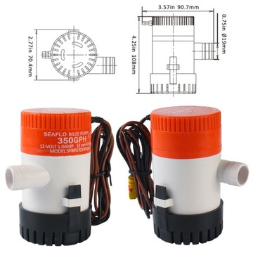 Трюмный насос SEAFLO 350 галлонов в час 22л/мин 12В - 04079