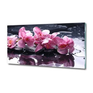 Szklany obraz prezent duży Różowa orchidea 120x60