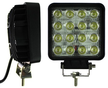 LAMPA ROBOCZA 16 LED LEDOWA 48W CE 12-24V MEGA MOC ROZPROSZONA