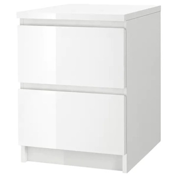 IKEA MALM Komoda, 2 szuflady, biały połysk 40x55cm