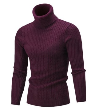 Elegancki Sweter golf męski zimowy wielokolorowy ROZ M-3XL