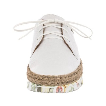 Buty Damskie Skórzane Espadryle Maciejka Białe 02936-11