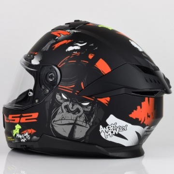 Мотошлем LS2 FF808 Stream II Angry Monkey B.Red M