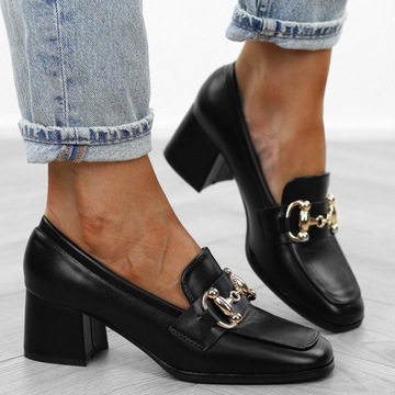 Черные женские туфли на каблуке, размер 77-460, размер 38.