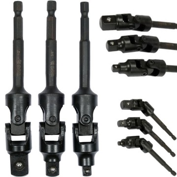 Yato Zestaw Adapterów z Przegubem 1/4 3/8 1/2