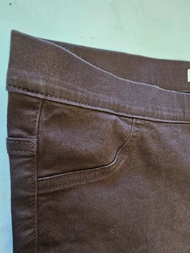 M&S spodnie jeansowe brązowe jegging 46