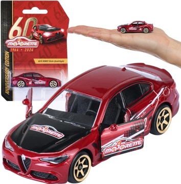 SAMOCHÓD ALFA ROMEO GIULIA QUADRIFOGLIO METALOWY RESORAK 60 LECIE MAJORETTE