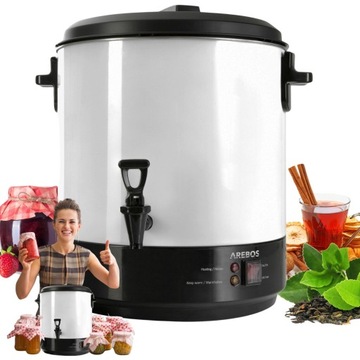 WARNIK PODGRZEWACZ DO WODY WINA KAWY HERBATY 28L 2500 W + SZCZYPCE LEJEK