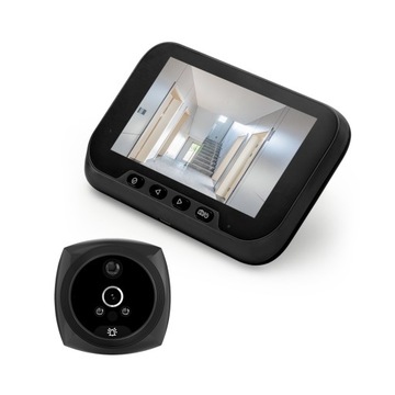 4,5-calowy dzwonek do drzwi mieszkań z wizerem i wyświetlaczem LCD 2 MP