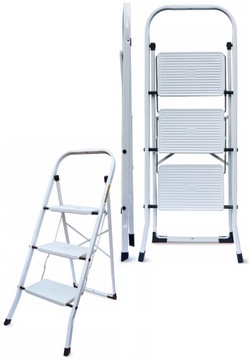 DRABINKA DOMOWA 3 STOPNIOWA SOLIDNA STAL drabina
