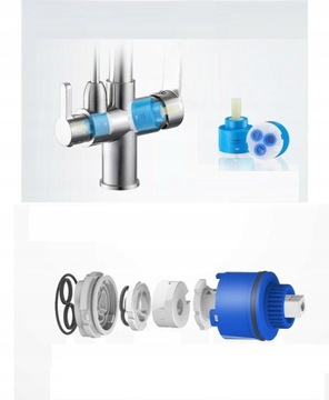 Bateria Trójdrożna do Filtra Retro INOX - MOSIĘŻNA WYLEWKA WW DOZOWNIK