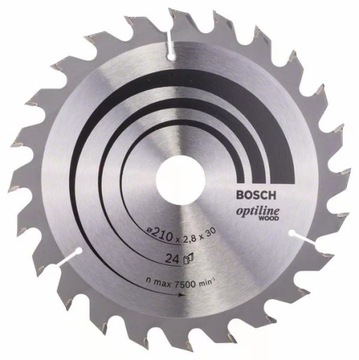 BOSCH TARCZA PILARSKA OPTILINE WOOD 210x30 Z24
