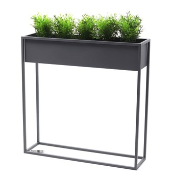 Kwietnik Metalowy Stojak na kwiaty 80x80cm szary skrzynka LOFT