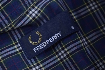 FRED PERRY Męska Koszula w Kratkę Krótki Rękaw S