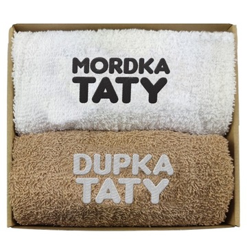 RĘCZNIKI MORDKA DUPKA Prezent dla TATY śmieszny dzień OJCA TATA HAFT