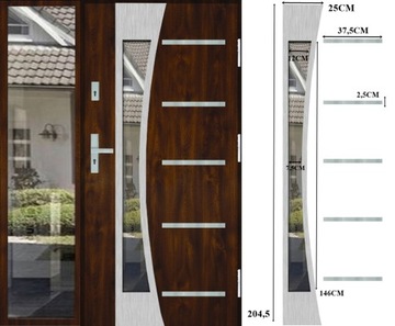 ДВЕРИ С ДЕРЕВЯННЫМ СВЕТОМ. DB INOX 14ZD 120-150CM 72MM ТЕРМО