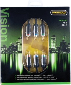 BANDRIDGE PROFIGOLD PROV3307 KABEL VIDEO COMPONENT 3RCA - 3RCA 7,5m