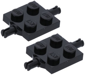LEGO PŁYTKA 2 x 2 z osią 4600 Czarna NOWA - 2 szt