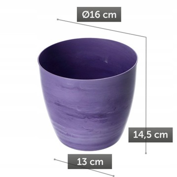 КРЫШКА ДЛЯ ЦВЕТОЧНОГО ГАЗВА ЦВЕТОЧНЫЙ ГОРШОК 16см ДЛЯ ЦВЕТОВ ФИОЛЕТОВЫЙ МРАМОРНЫЙ ПОДСТАВКА ДЛЯ ЦВЕТОВ ДЛЯ ГОСТИНОЙ