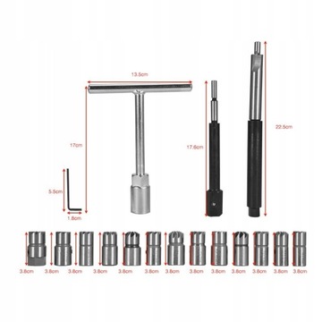 НАБОР ФРЕЗ СЕДЛО ИНЖЕКТОРА, 17 ЭЛЕМЕНТОВ