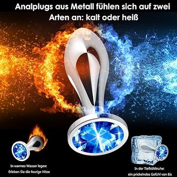 Набор из 3 металлических анальных пробок с ирригатором Crystal Diamonds