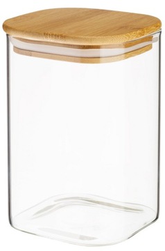 POJEMNIK SZKLANY JEFF Z POKRYWĄ BAMBUS 1000ML