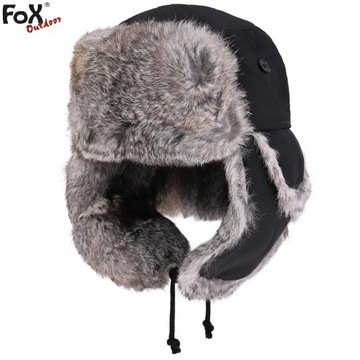CZAPKA USZATKA FUTRZANA ZIMOWA USZANKA FOX L
