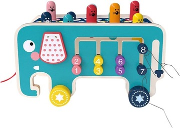 ДЕРЕВЯННЫЙ УЧЕБНЫЙ КУБ, СЛОН, ПУАНСОН, ПУЛЛЕР