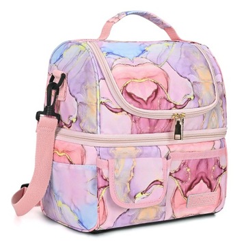 LOKASS Lunch Bags Large Cooler Tote Bag with Removable Shoulder Strap Wide
