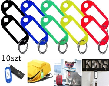 IDENTYFIKATORY DO KLUCZY ETYKIETKI ZAWIESZKI BRELOKI MIX KOLORÓW 10 SZTUK