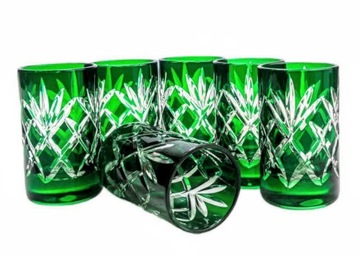 Szmaragdowe kryształowe kieliszki do wódki 40 ml